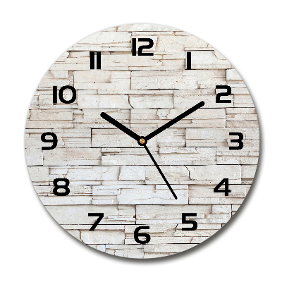 Round wall clock White wall stone