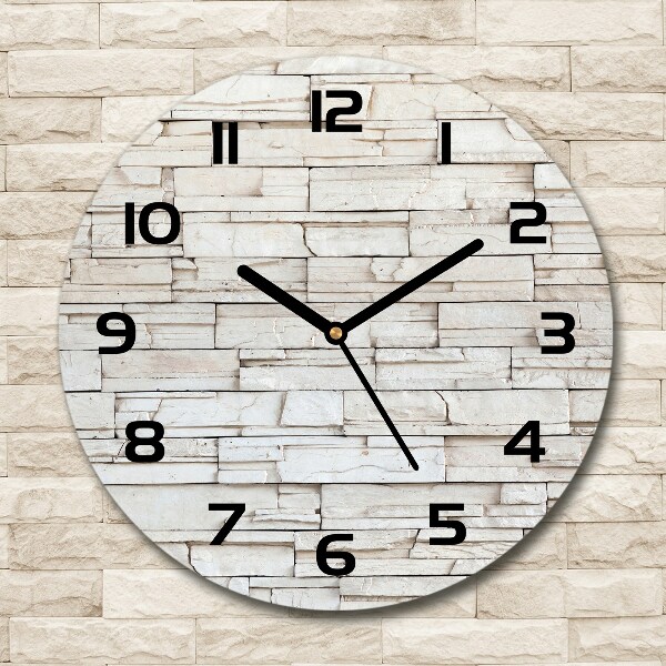 Round wall clock White wall stone