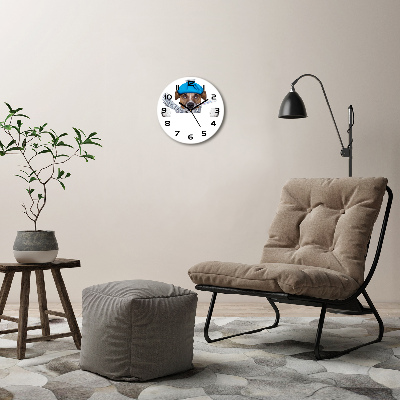 Round wall clock Sick dog