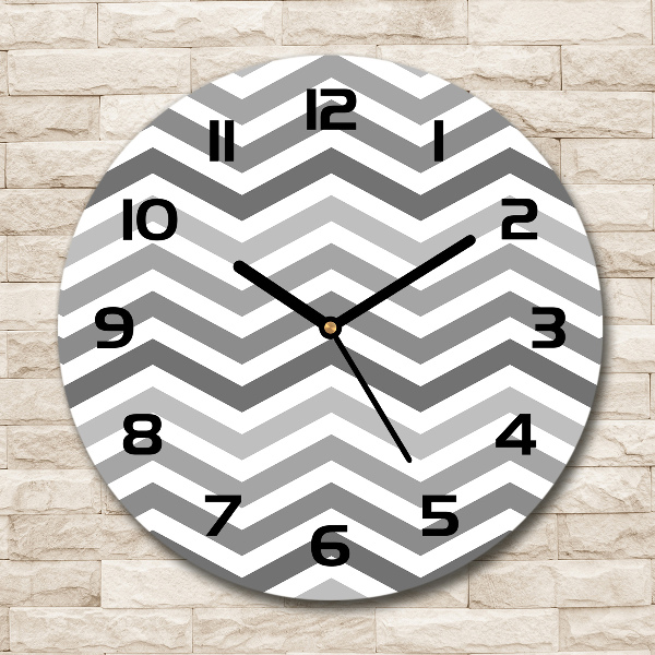 Round wall clock Gray zigzags