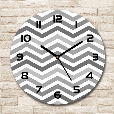 Round wall clock Gray zigzags