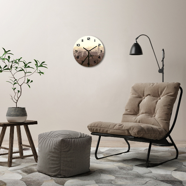 Round wall clock City voltage line