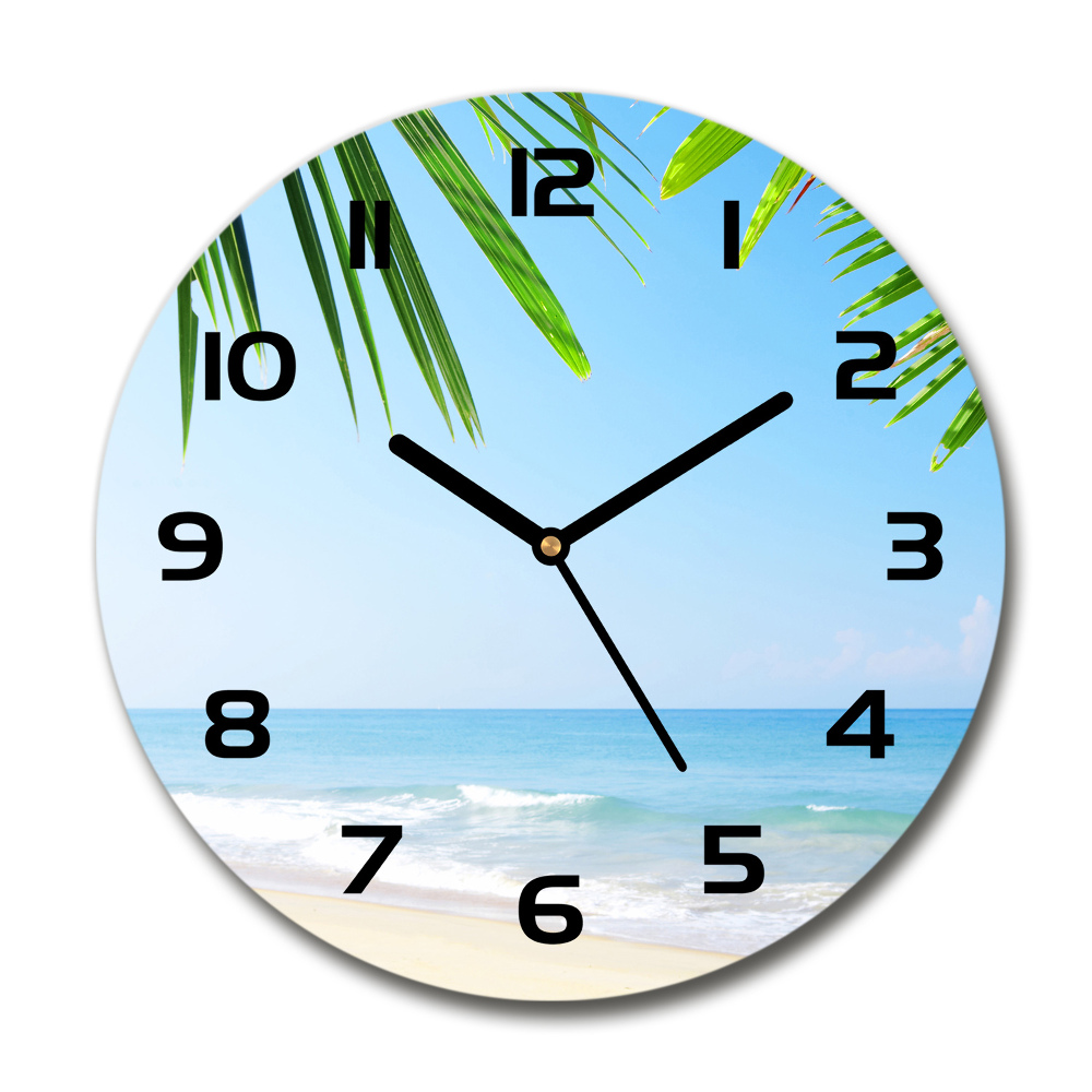 Round wall clock Tropical beach