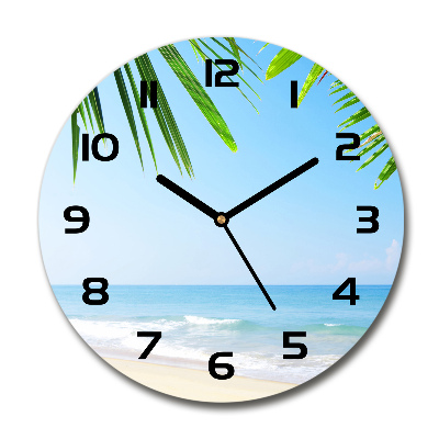 Round wall clock Tropical beach