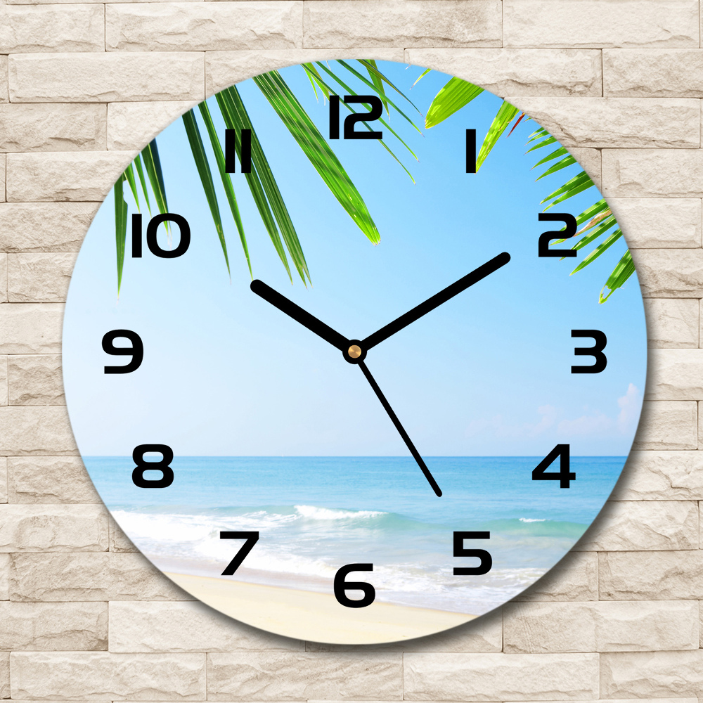 Round wall clock Tropical beach