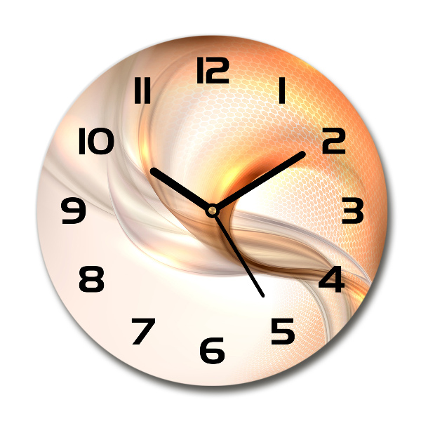 Round glass wall clock Abstract background