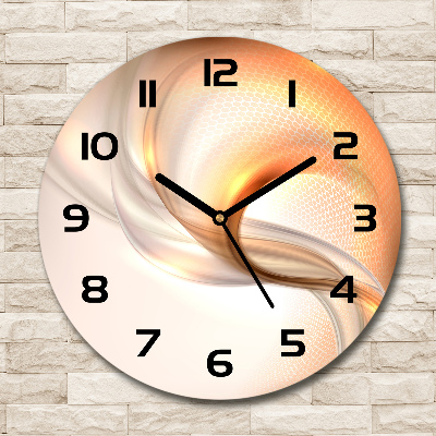 Round glass wall clock Abstract background