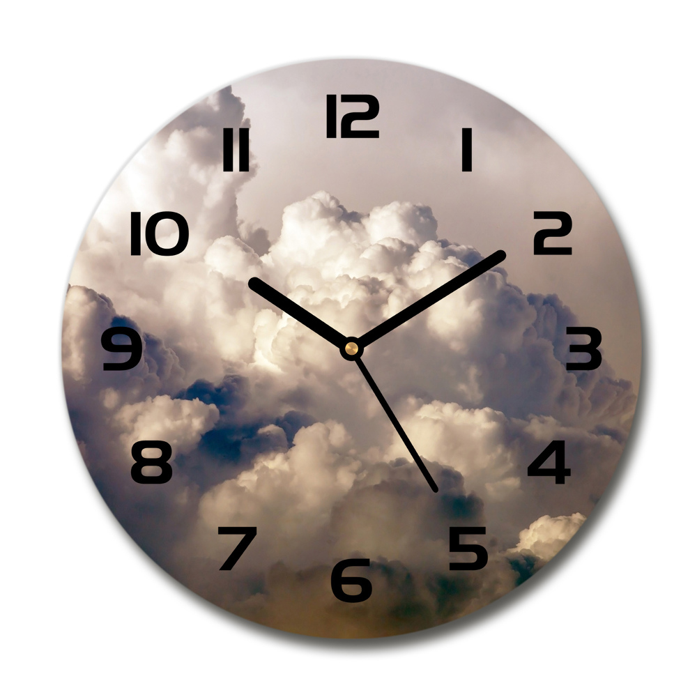 Round wall clock Clouds in the sky