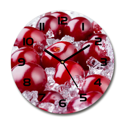 Round clock glass Frozen cherry