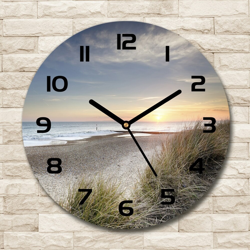 Round wall clock Sunset and dunes