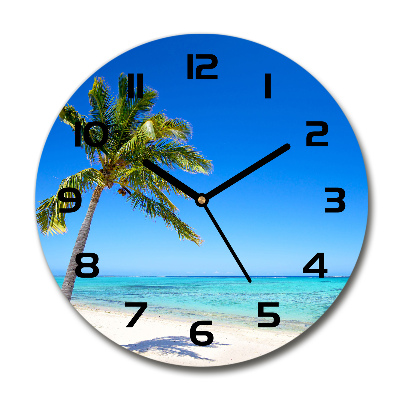 Round wall clock Tropical beach