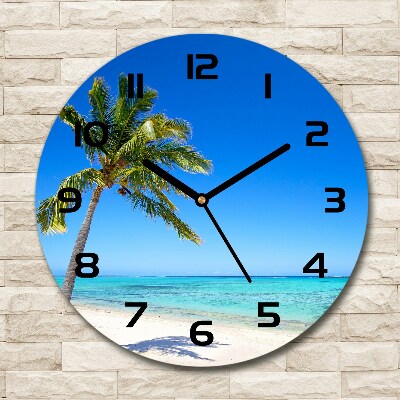 Round wall clock Tropical beach