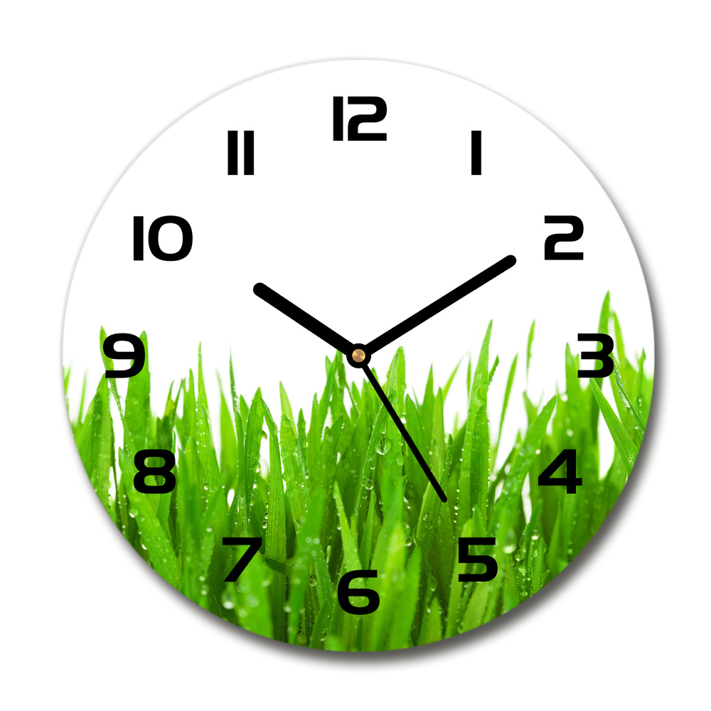 Round clock glass Grass