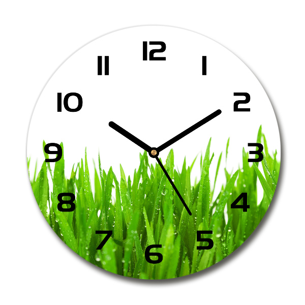 Round clock glass Grass