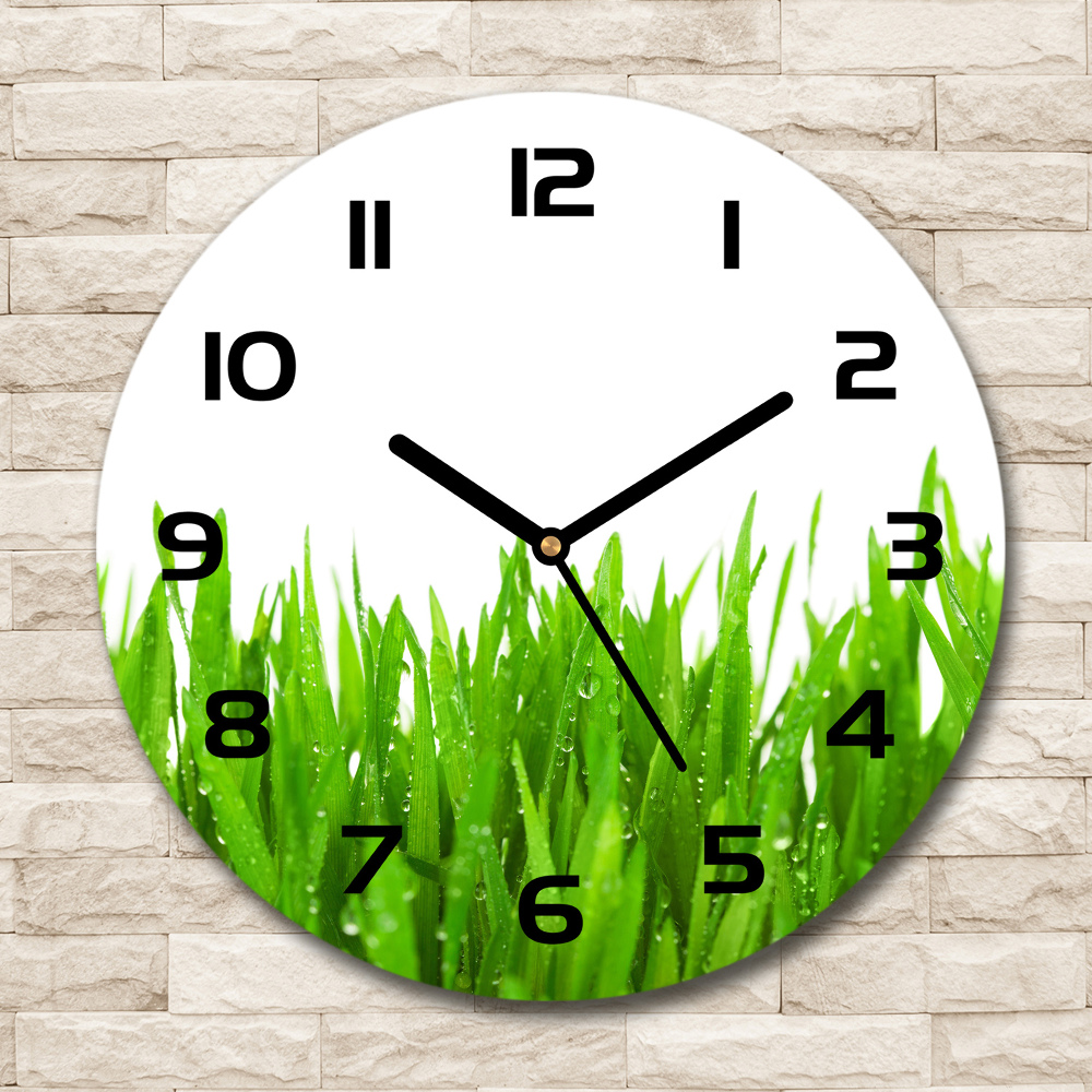 Round clock glass Grass