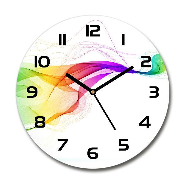 Round clock glass Colorful abstraction