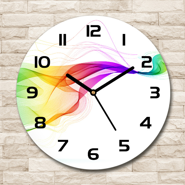 Round clock glass Colorful abstraction