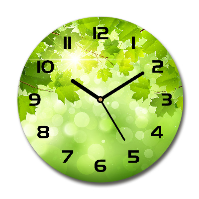 Round wall clock Chestnut leaves