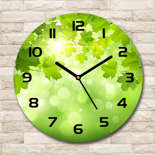 Round wall clock Chestnut leaves