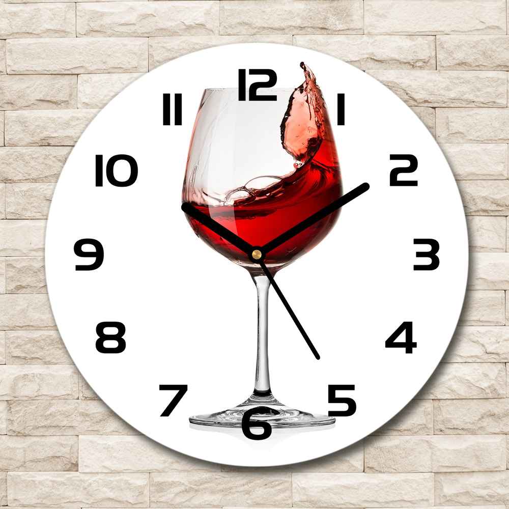 Round wall clock Red wine