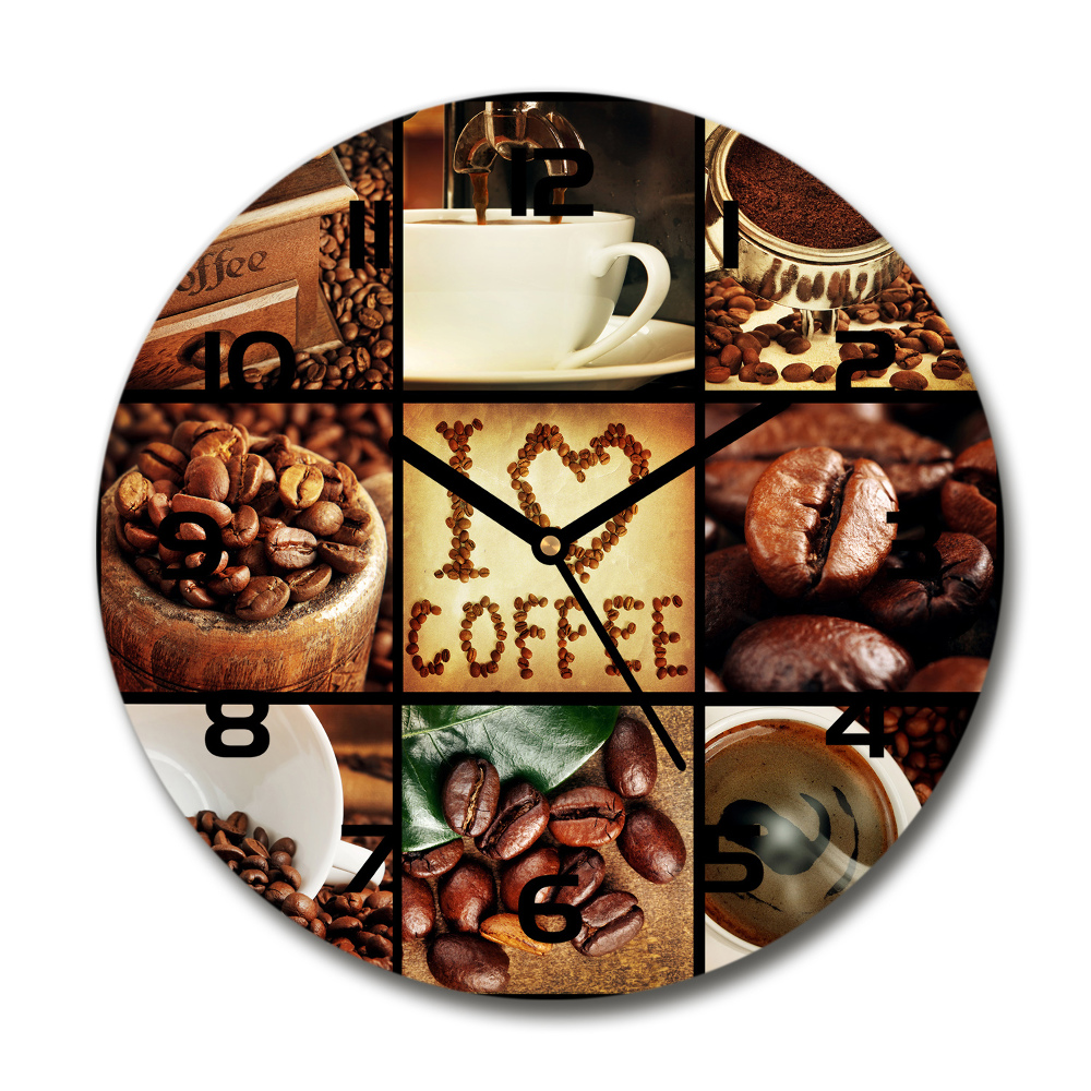 Round wall clock Coffee collage