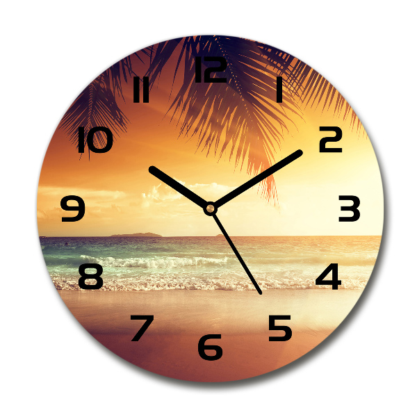 Round wall clock Tropical beach