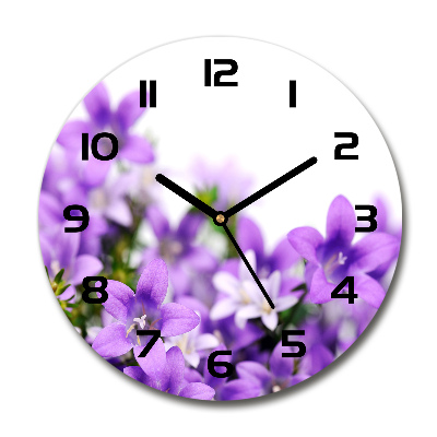 Round wall clock Purple bells