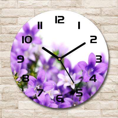 Round wall clock Purple bells