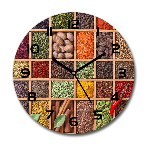 Round wall clock Spices and herbs