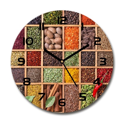 Round wall clock Spices and herbs