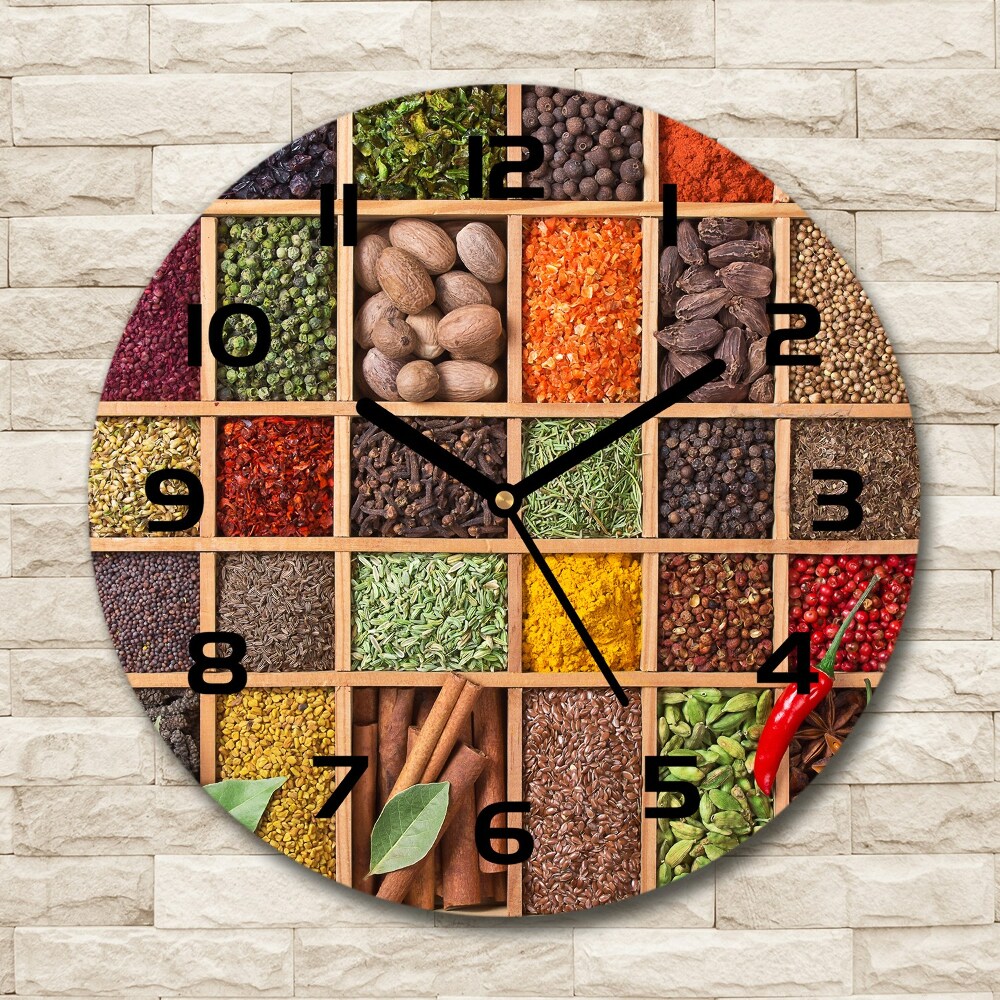 Round wall clock Spices and herbs