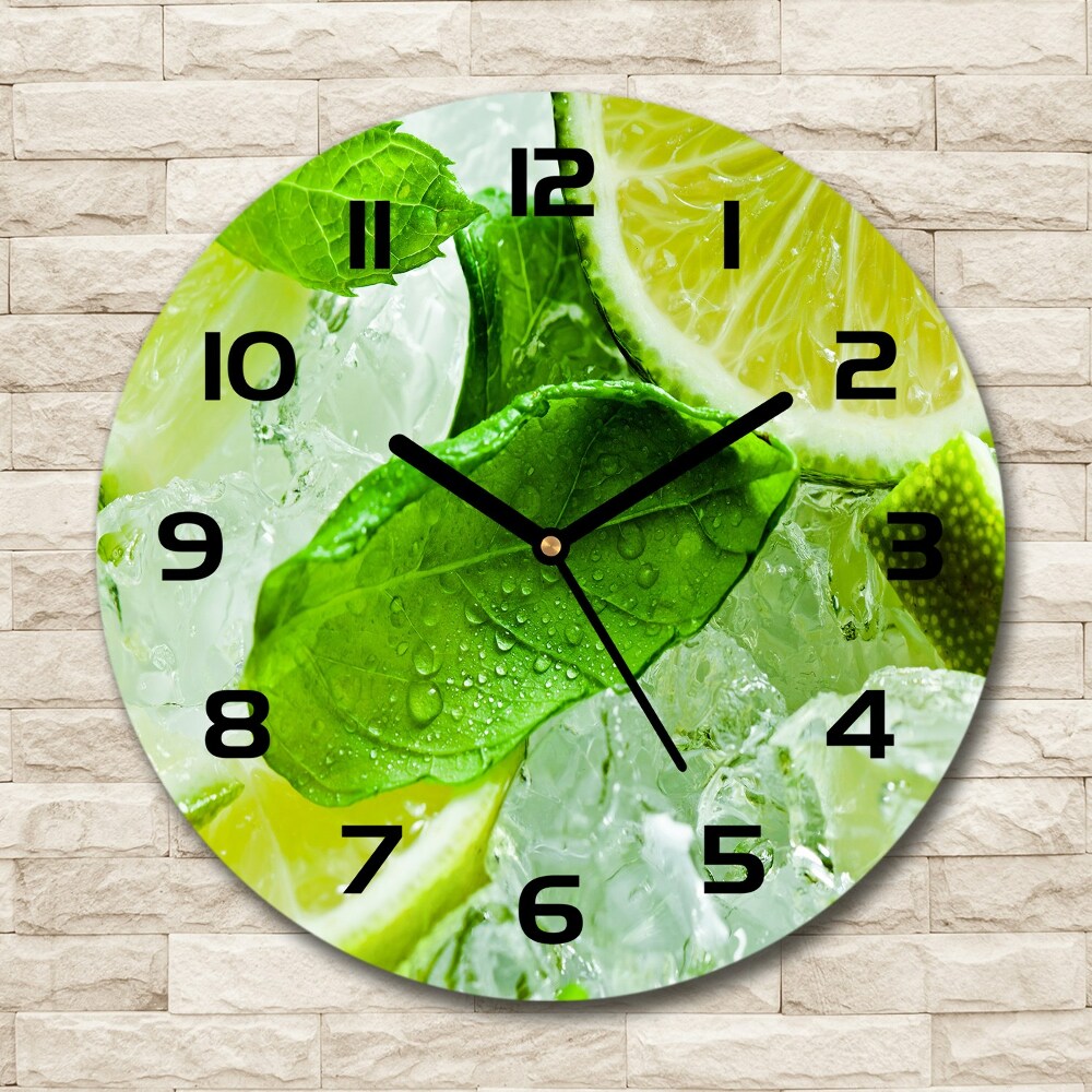 Round wall clock Ice lime