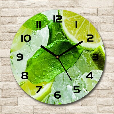 Round wall clock Ice lime