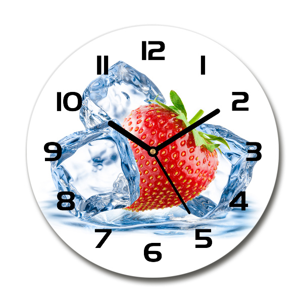 Round wall clock Strawberry with ice