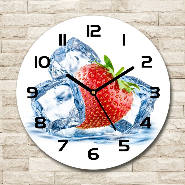 Round wall clock Strawberry with ice