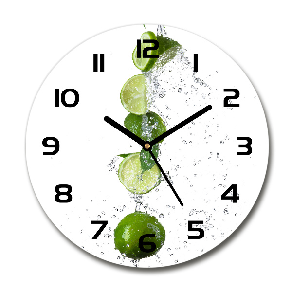 Round wall clock Lime and water