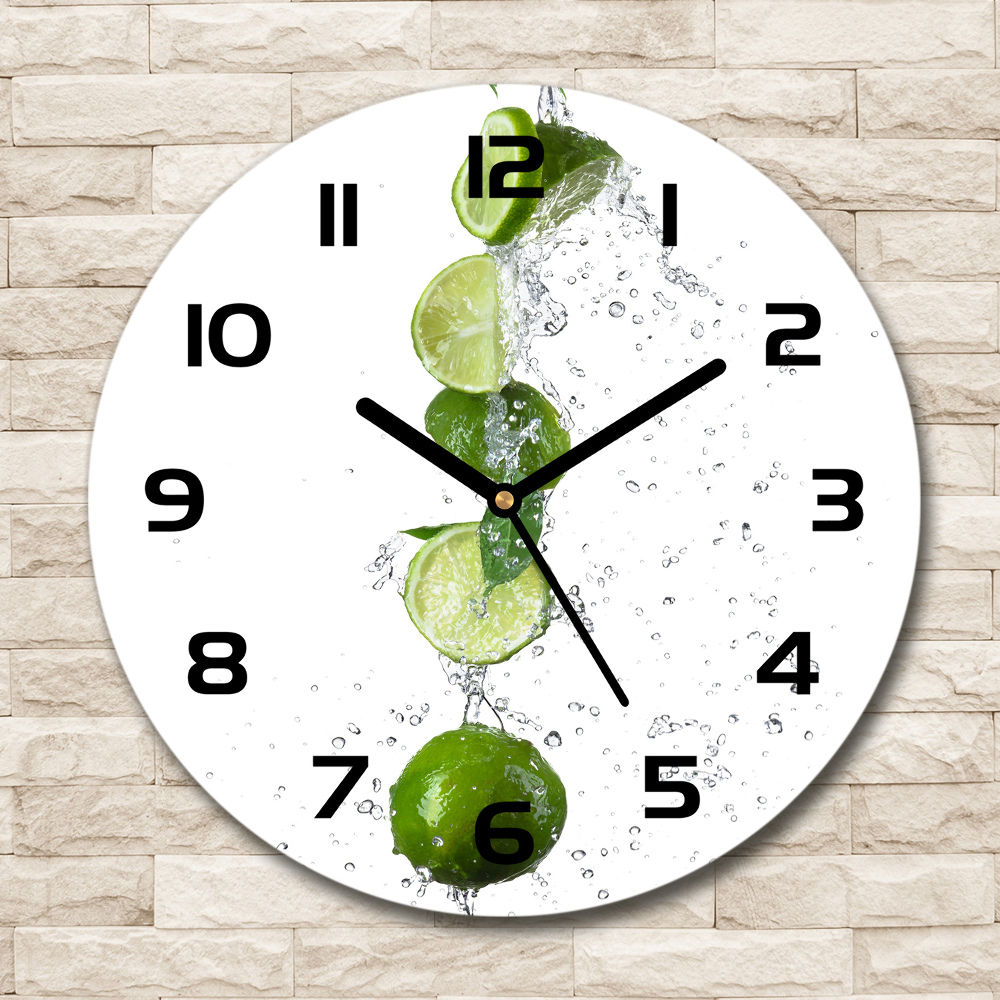 Round wall clock Lime and water