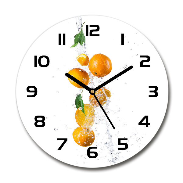 Round wall clock Oranges and water