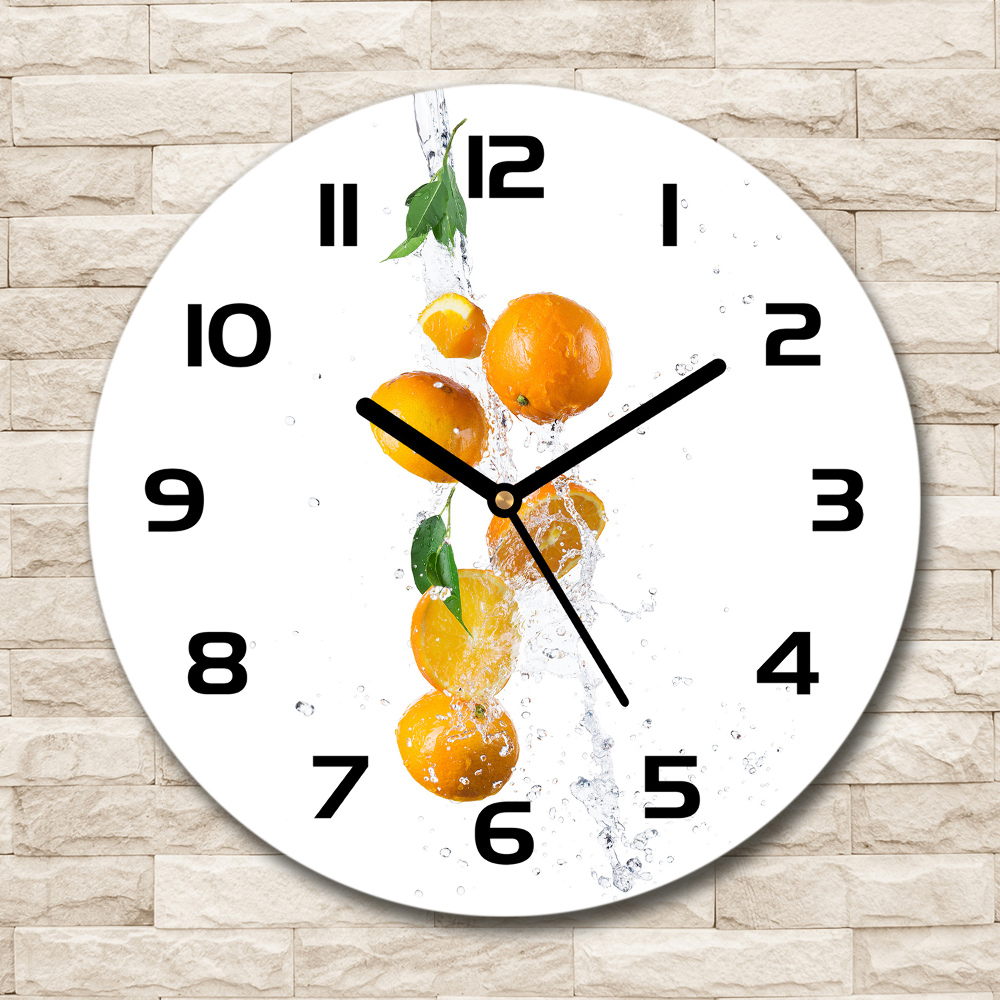 Round wall clock Oranges and water