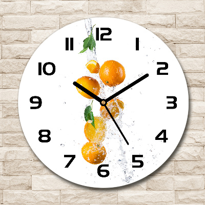 Round wall clock Oranges and water