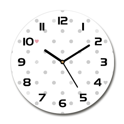 Round wall clock Dots and hearts