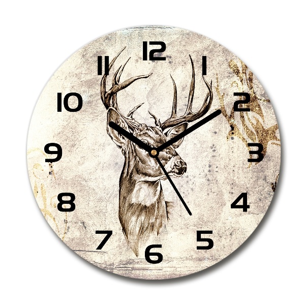 Round wall clock Deer