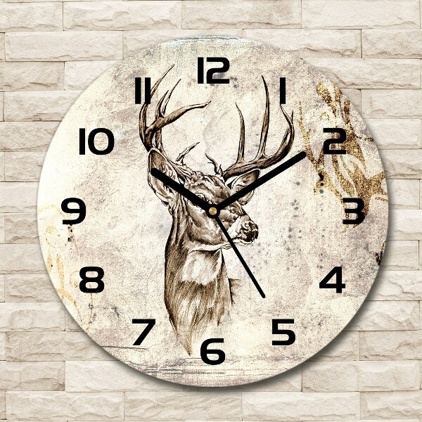 Round wall clock Deer