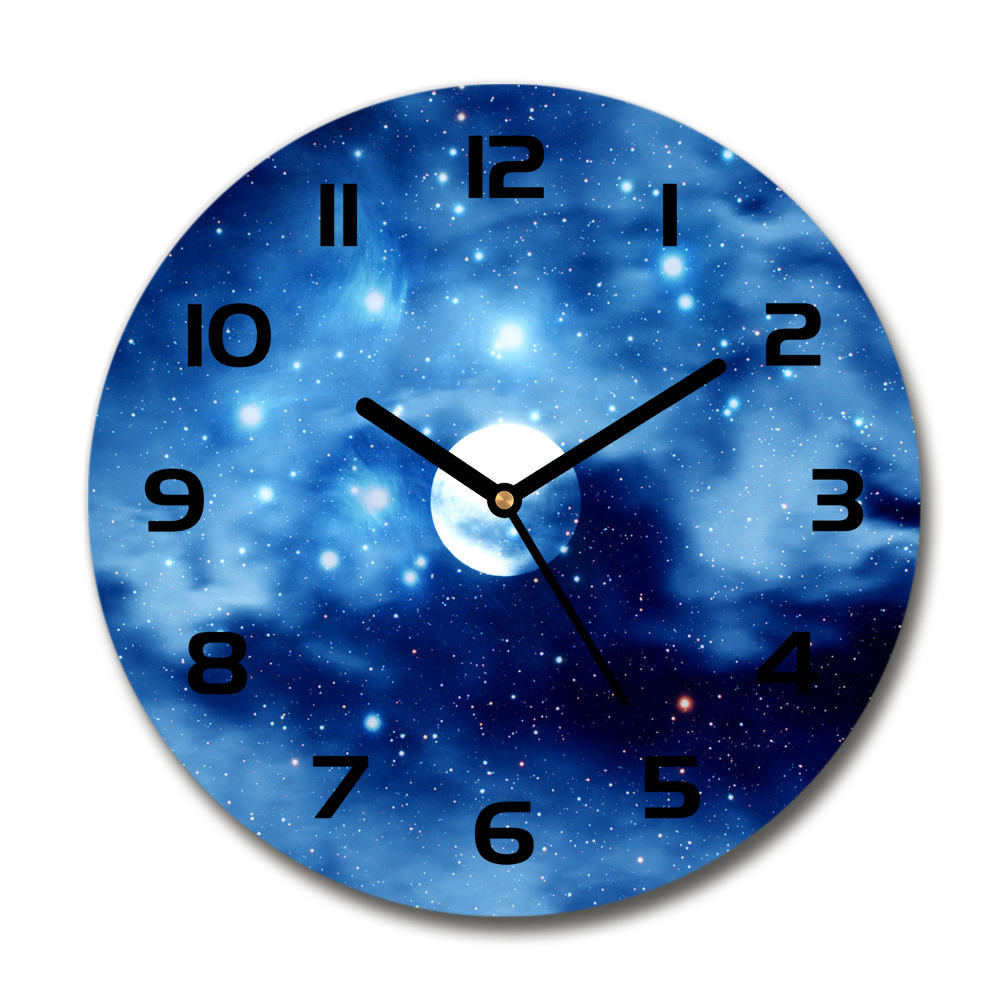 Round wall clock full moon