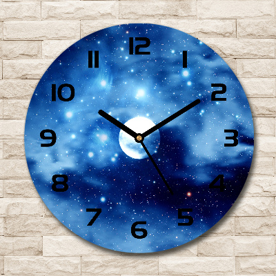 Round wall clock full moon