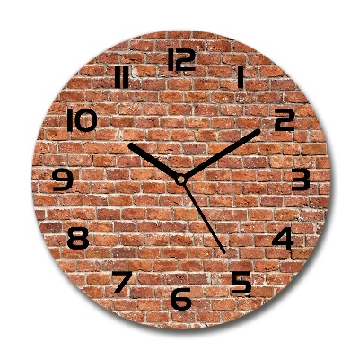 Round clock glass Brick wall