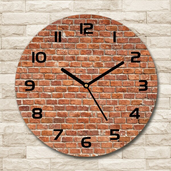 Round clock glass Brick wall