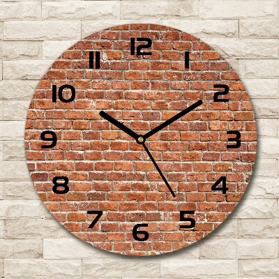 Round clock glass Brick wall