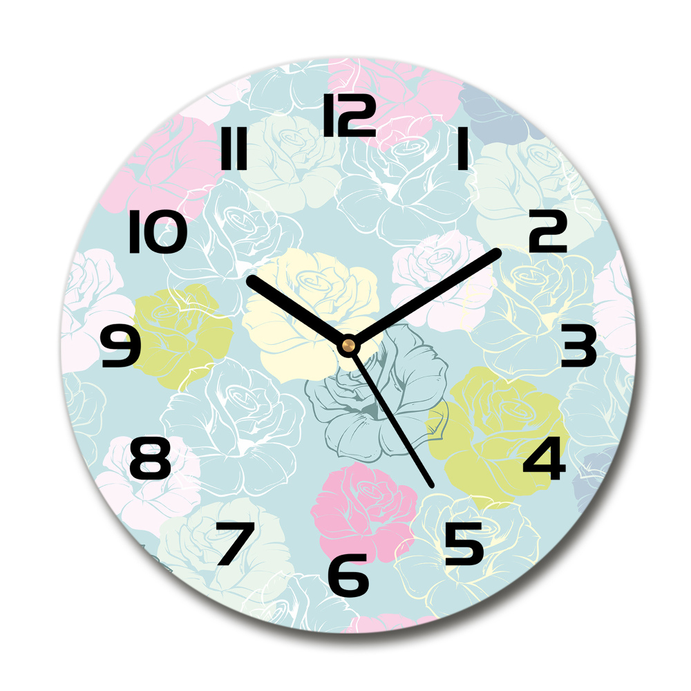 Round wall clock Roses