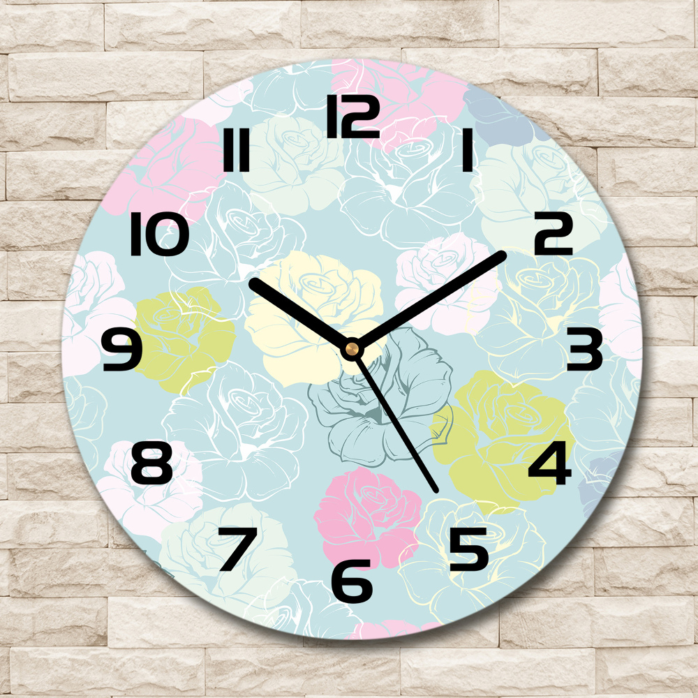 Round wall clock Roses